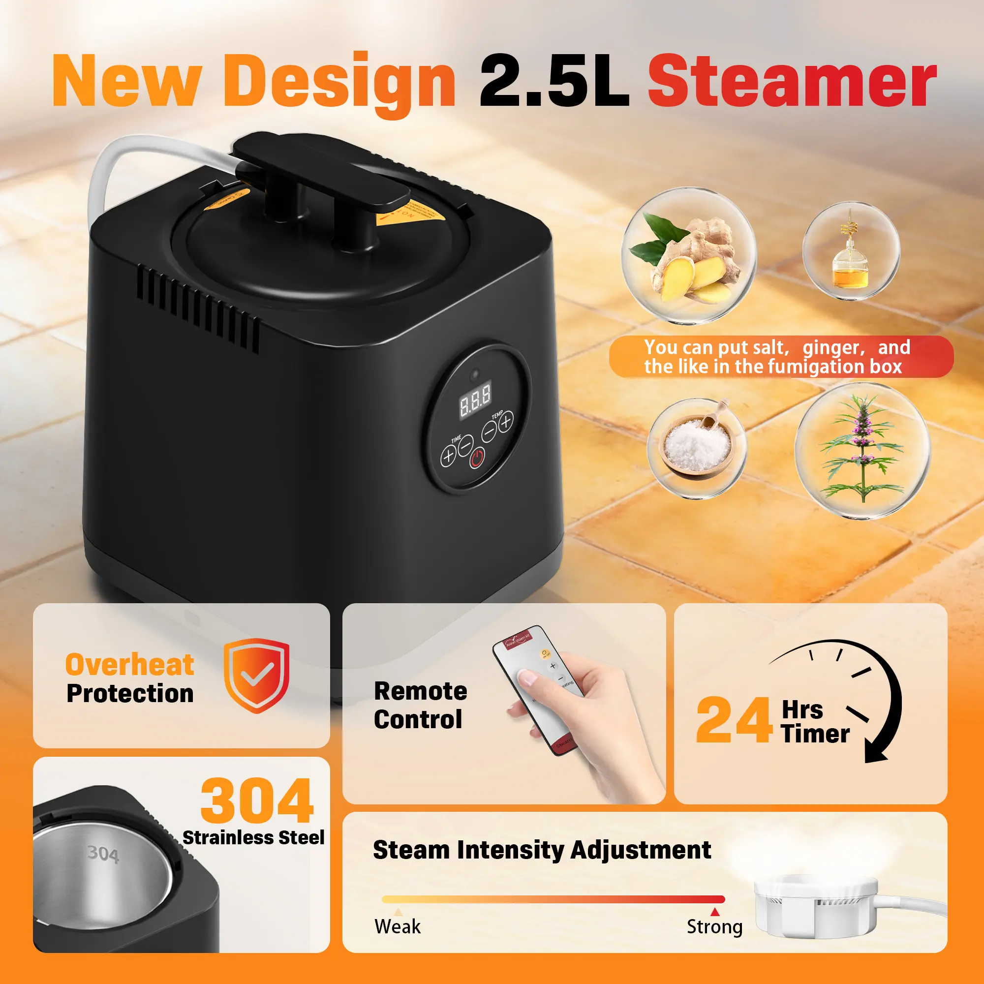 TEHANLD Portable Sauna Box - 1200W Home Steam Spa